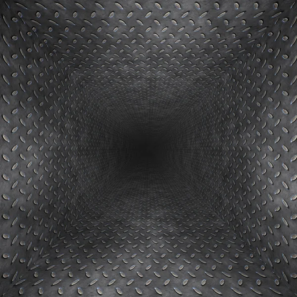 Diamond plate metall tunnel — Stockfoto