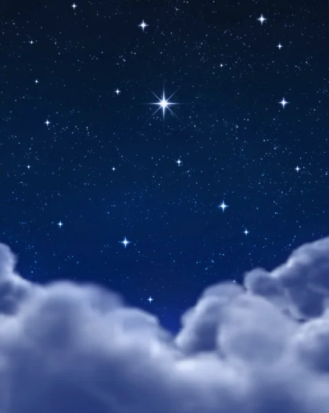 在夜晚的天空或空间明亮之星 — 图库照片