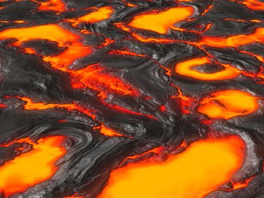 Molten lava or magma from volcano clipart