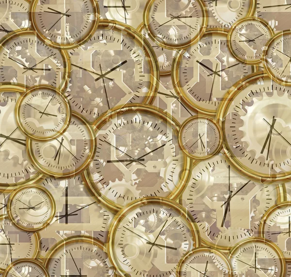Tijd voorbij klokken en versnellingen — Stockfoto