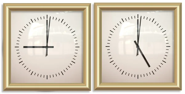 Nove a cinco dois relógios — Fotografia de Stock