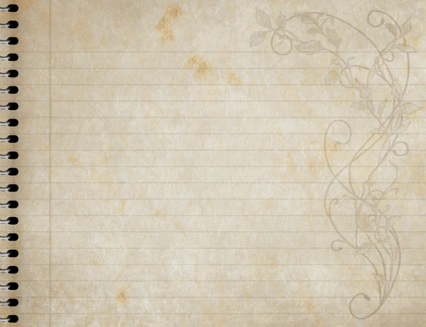 Spiraal notebook bloemdessin — Stockfoto