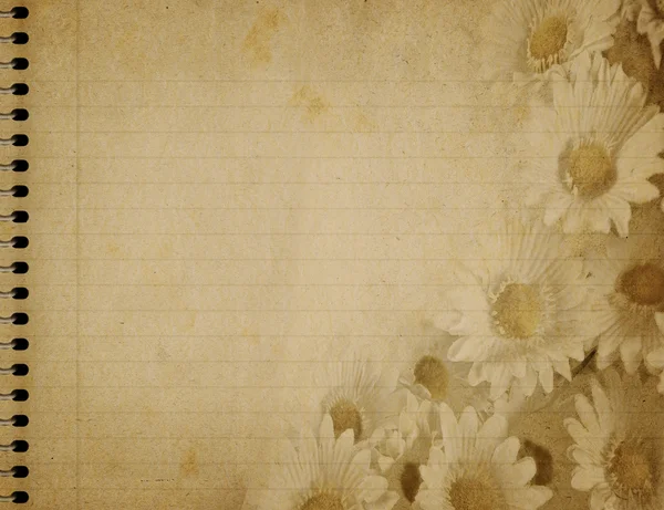 Spiral notebook blommönster — Stockfoto