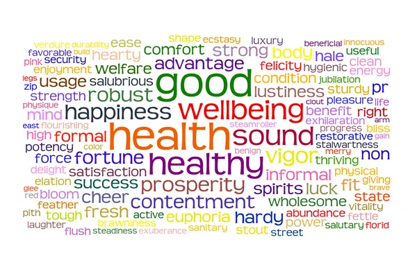Dobré zdraví a pohody tag cloud — Stock fotografie
