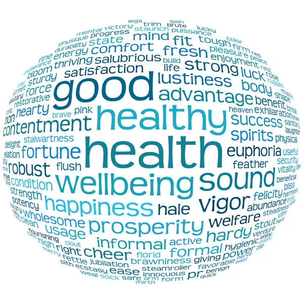 Health and wellbeing tag or word cloud — Stock Photo, Image