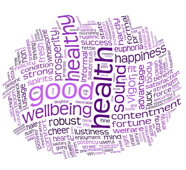 Good health and wellbeing tag cloud — Stock Photo, Image