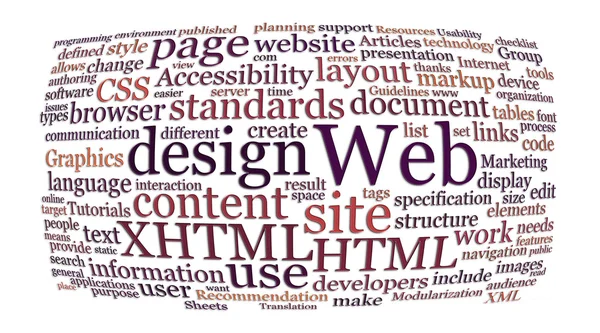 Web design szó felhő — Stock Fotó