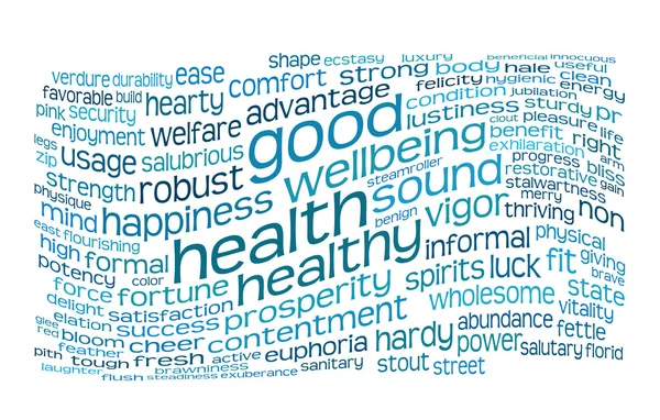 Dobré zdraví a pohody tag cloud — Stock fotografie