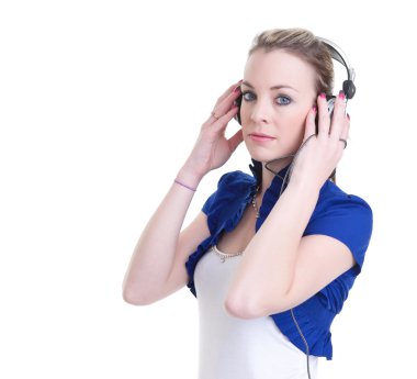 Listening to music headphones clipart