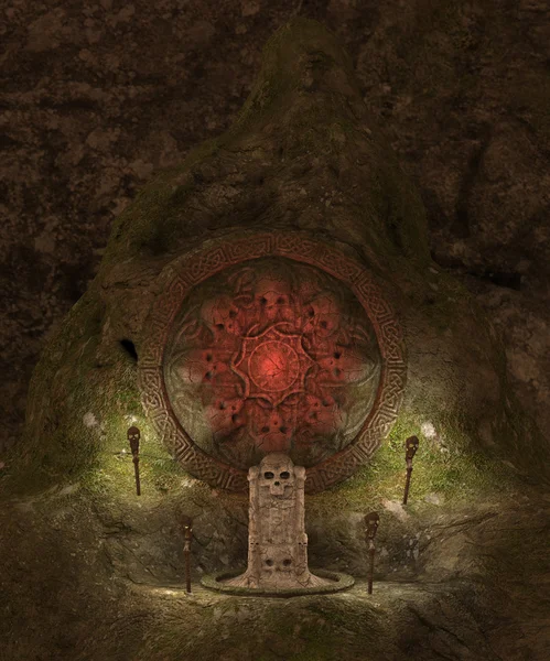 頭骨の洞窟地下 ストック画像
