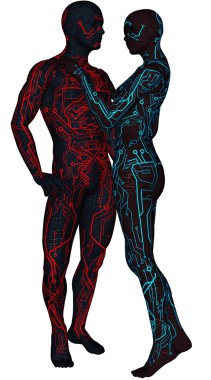 Pair of sci-fi android clipart