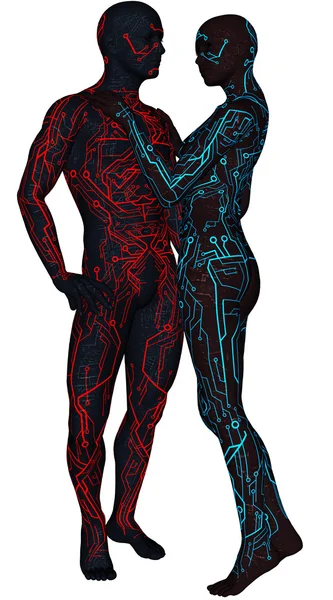 Paar van sci-fi android — Stockfoto