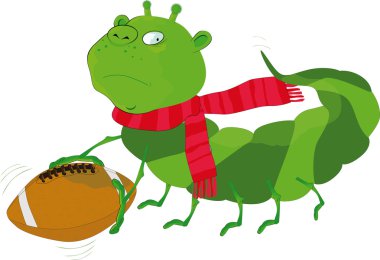 Caterpillar the football player clipart