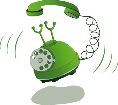 Green phone and call clipart