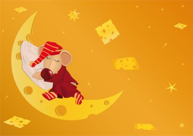 Sleeping mouse clipart