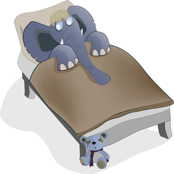 Elefante che dorme — Vettoriale Stock
