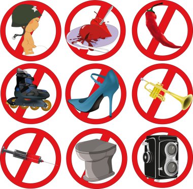 Prohibiting signs clipart