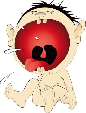 The crying boy clipart