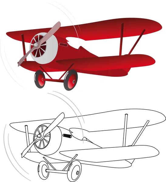 The red plane — Stock Vector