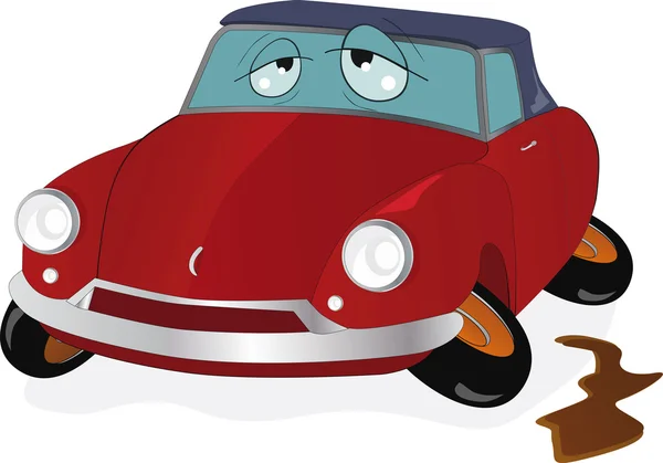 El coche de juguete con ruedas curvas — Vector de stock
