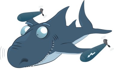 Shark a torpedo clipart