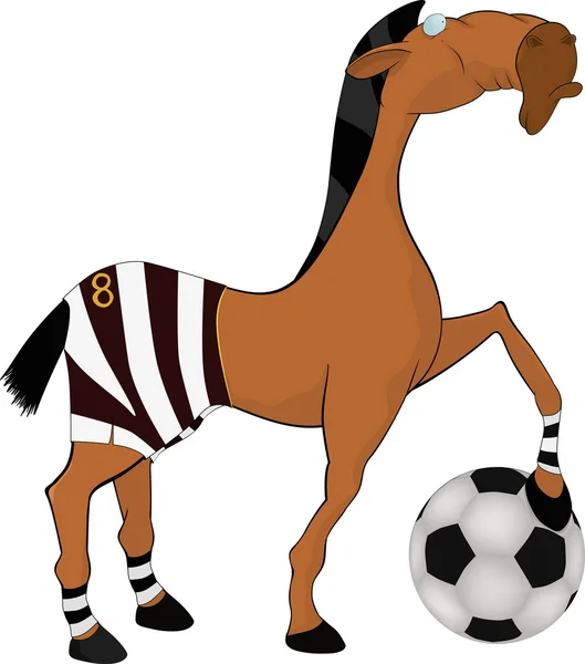 Horse the football player — Stock Vector