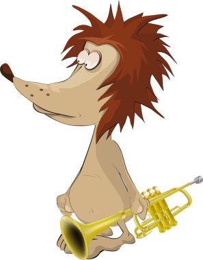 Hedgehog the musician clipart