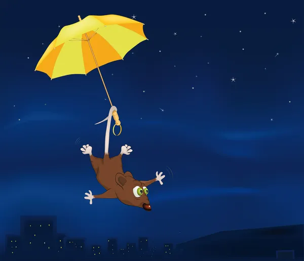 マウスと日傘のおとぎ話 — ストックベクタ