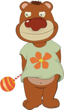 Toy bear and lollipop clipart