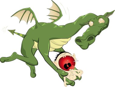 Dragon and the roaring boy clipart