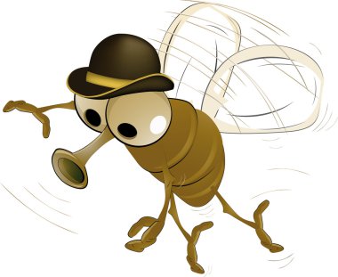 Fly in a hat clipart