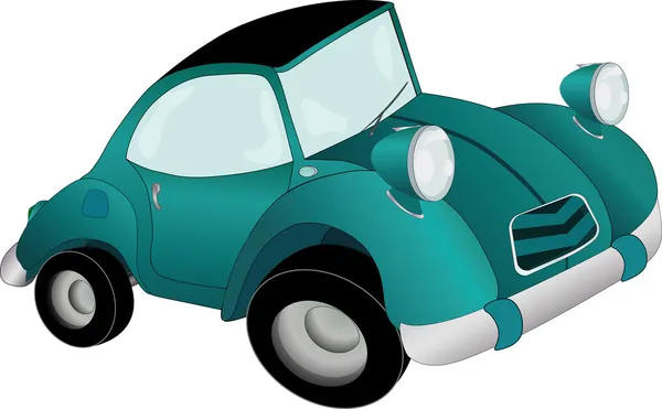 La voiture jouet avec des roues courbes — Image vectorielle