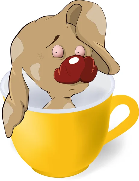 Puppy in a cup — Stock Vector
