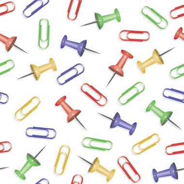 Push pins and paper clips clipart