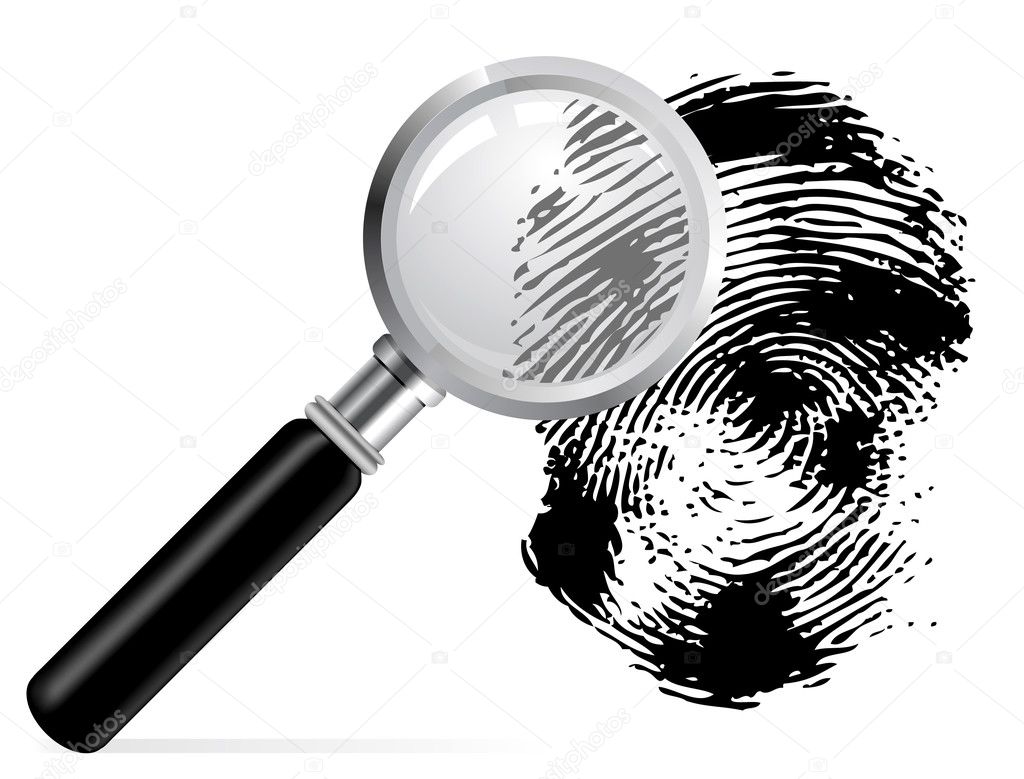Magnifier with scaned fingerprint