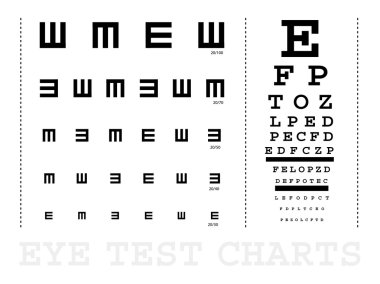 Vector Snellen eye test charts clipart