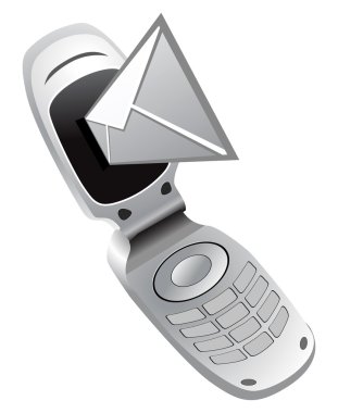 Vector mobile phone with sms clipart