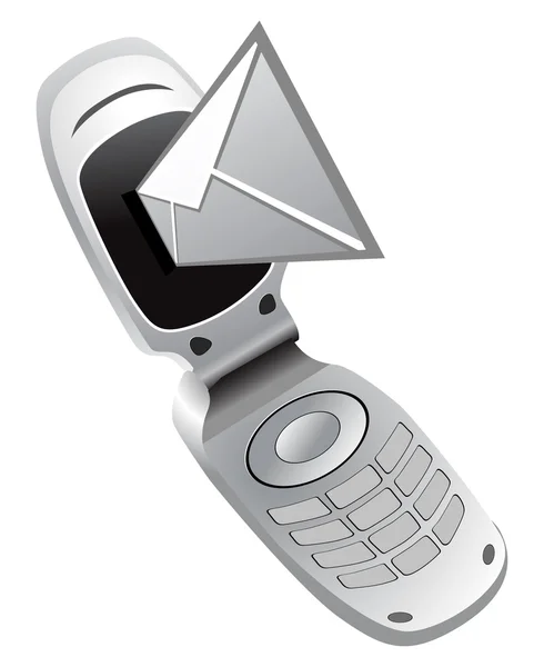 Telefone celular vetorial com sms — Vetor de Stock