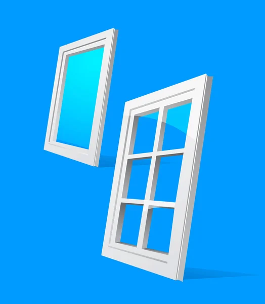Perspective illustration de fenêtre en plastique — Image vectorielle