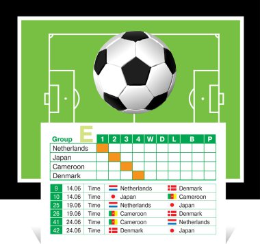 Schedule of games of the World Cup 2010 clipart