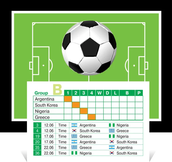 Χρονοδιάγραμμα των αγώνων του Παγκοσμίου Κυπέλλου 2010 — Διανυσματικό Αρχείο