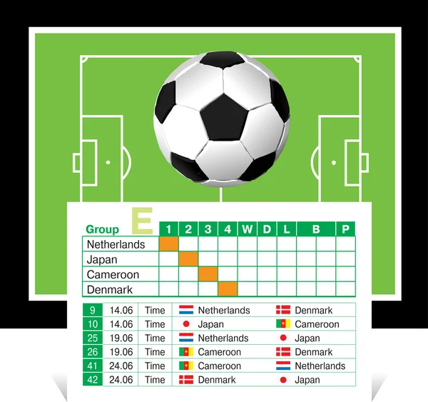 Расписание игр чемпионата мира по футболу 2010 — стоковый вектор