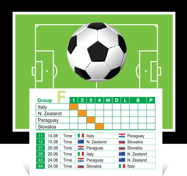 Schedule of games of the World Cup 2010 — Stock Vector