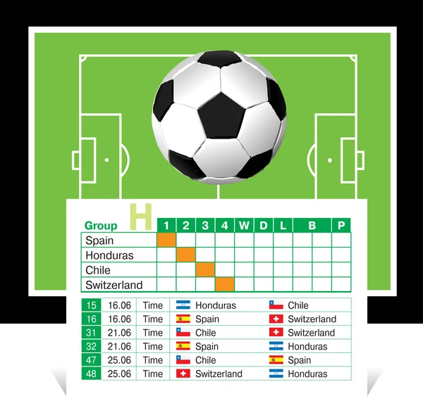 Calendario de partidos de la Copa del Mundo 2010 — Archivo Imágenes Vectoriales