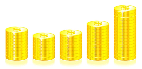 Grafo monete d'oro — Vettoriale Stock