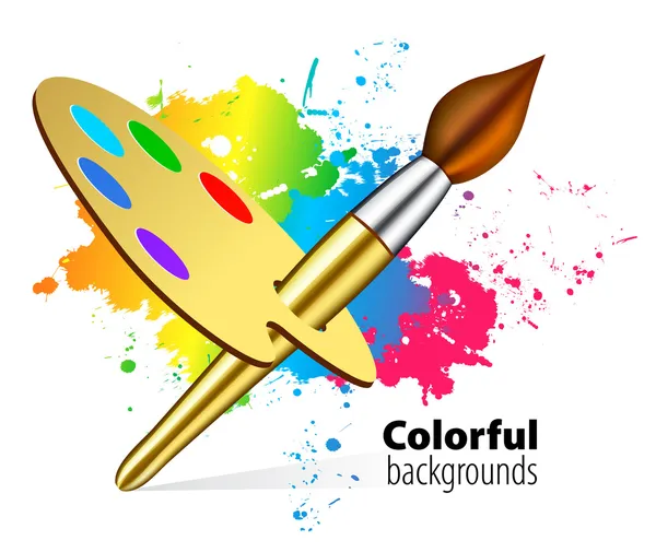 Vector brush on color background — Stock Vector