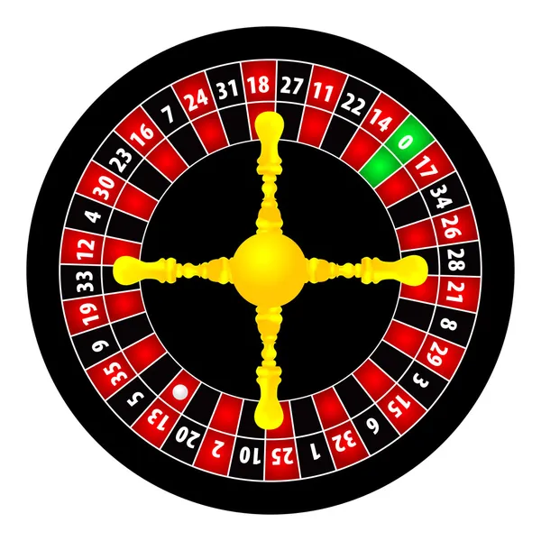 Roulette-Illustration auf weißem Hintergrund — Stockvektor
