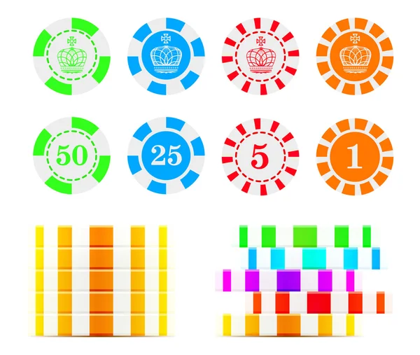 Illustration de jetons de casino — Image vectorielle