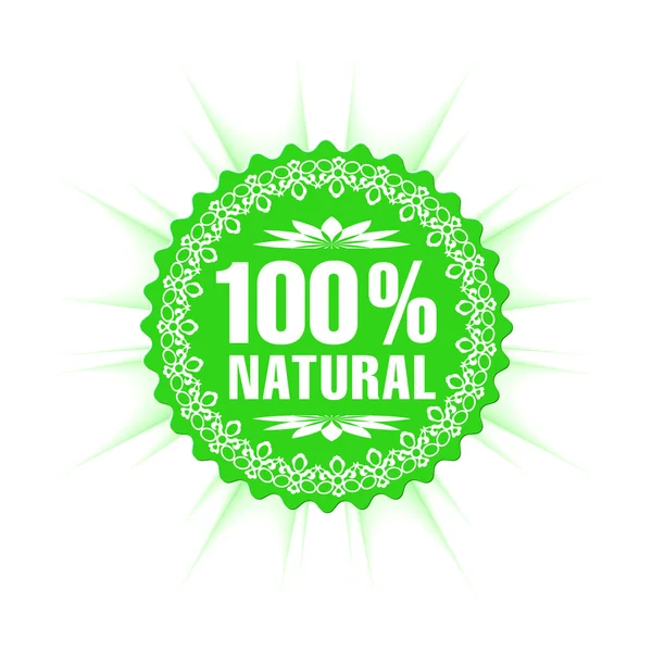 Etiqueta de garantía 100% natural — Vector de stock