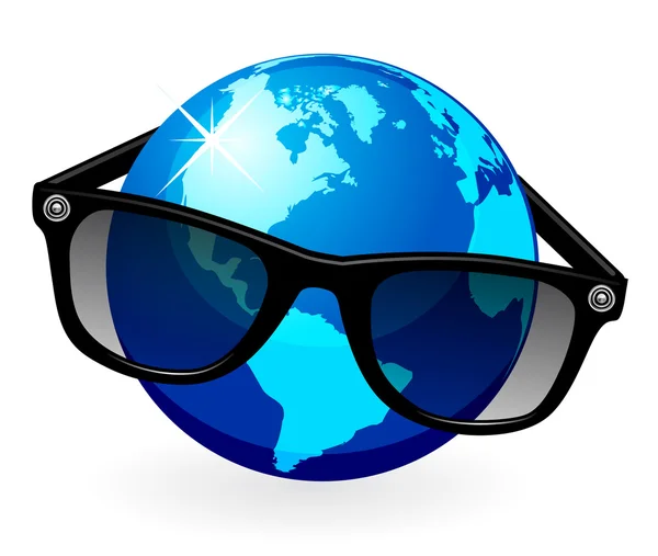 Globe is in donkere brillen — Stockvector